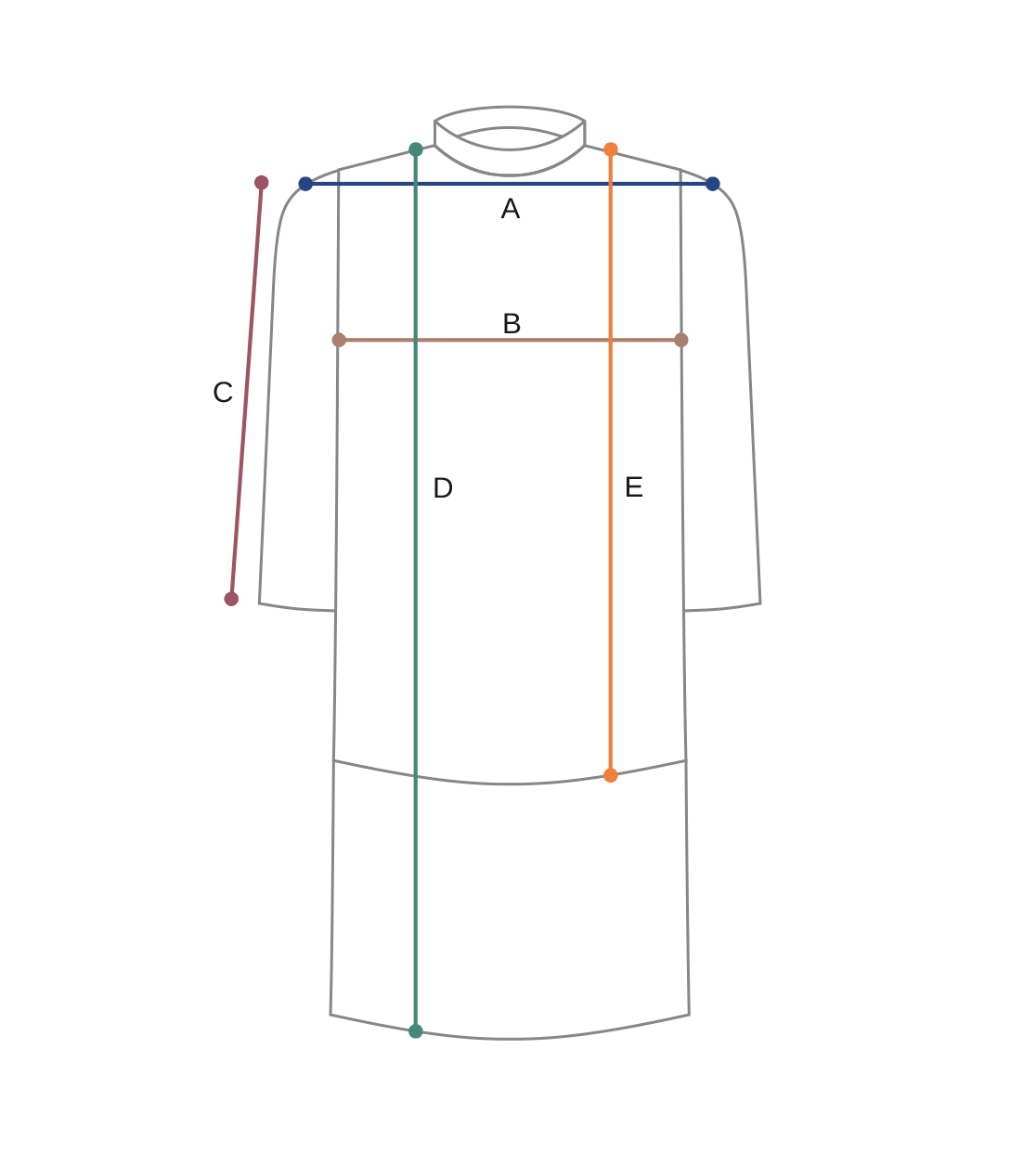 Dirbtinės odos marškiniai "Gabe" Size chart